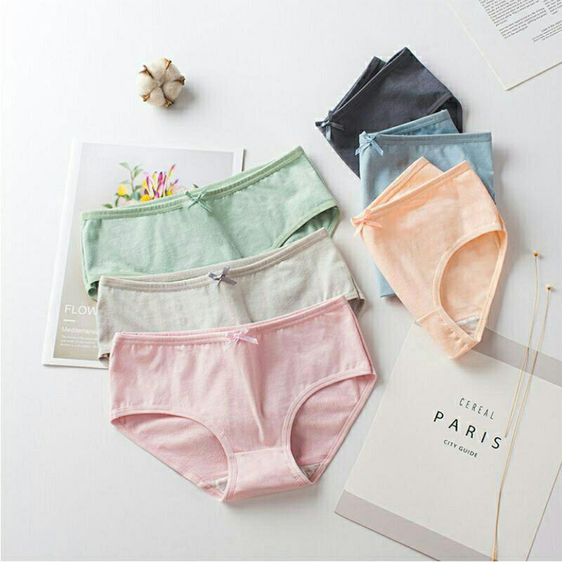Breathable Seamless Cotton Mid Waist Pure Cotton Ladies Briefs For