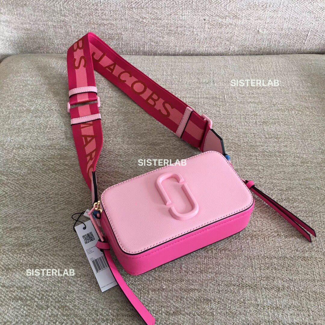 Marc Jacobs, Bags, Marc Jacobs Snapshot Bag Pink White Orange And Black  With Strap Authentic