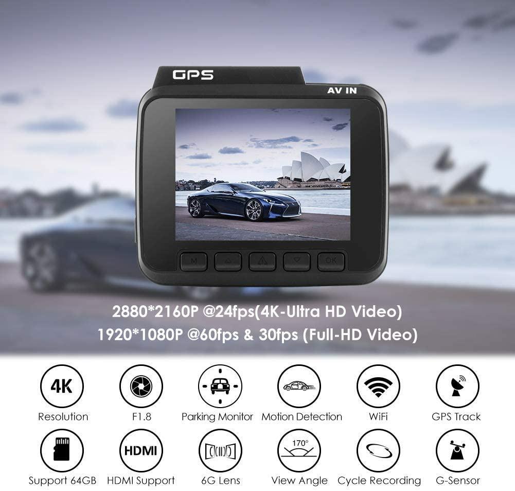Azdome GS63H 4K 2.4 Dash Camera Recorder WiFi GPS, 170 °Wide Angle Dashboard  Camera with G-Sensor, WDR Super Night Vision, Loop Recording,Parking  Monitor,SOS Protection,Motion Detection, Car Accessories, Accessories on  Carousell