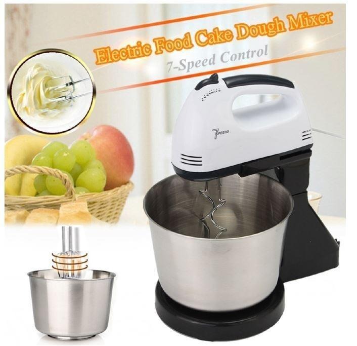 7 Speed Electric Beater Dough Cakes Bread Egg Stand Mixer + Hand