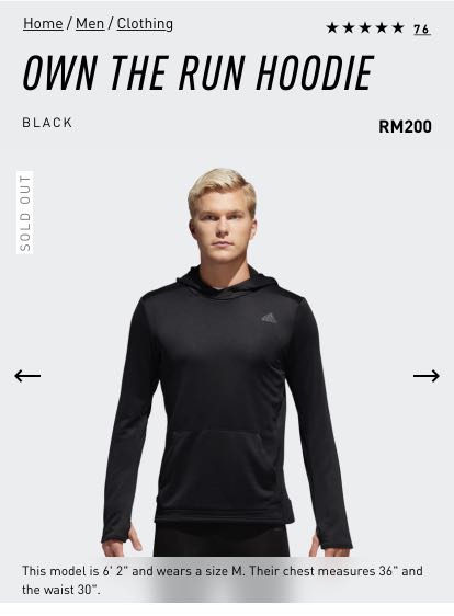 adidas own the run hoodie