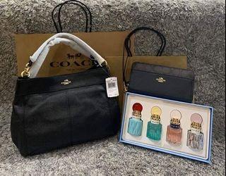 Authentic coach bag with wallet and perfume bundle take all ready to ship