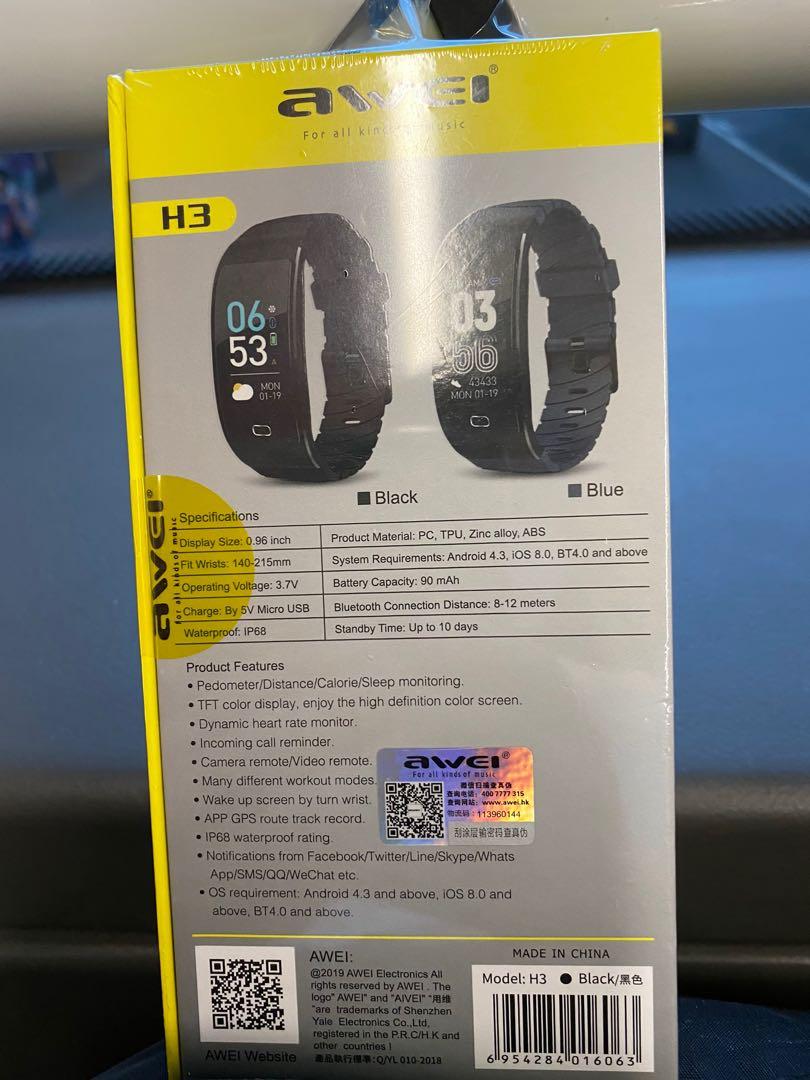 Awei h3 smart wristband store