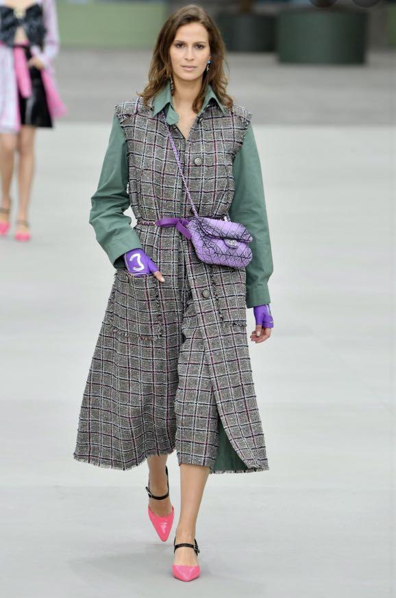 Chanel purple top denim bag