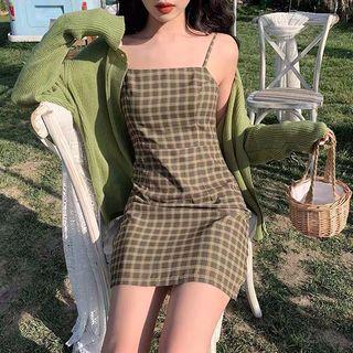 checkered dress (not including cardigan)