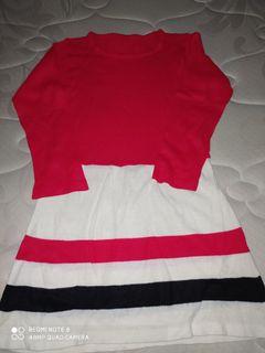 Dress Stripes Merah-Putih-Hitam Super Lucu