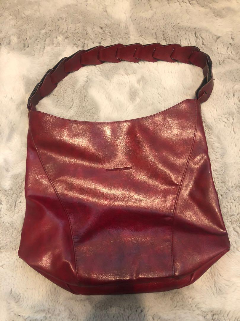 Emporio Armani Maroon Shoulder Bag, Women's Fashion, Bags & Wallets,  Shoulder Bags on Carousell