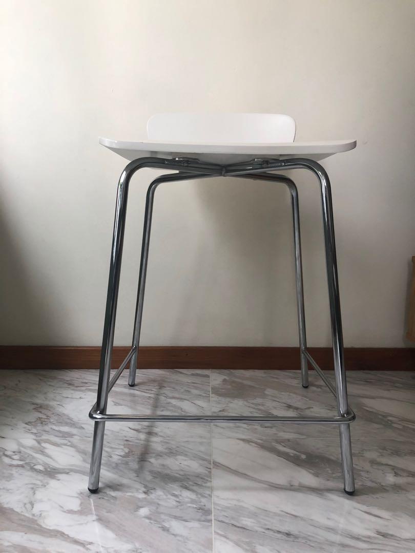 Crate and Barrel Felix White Counter Stool