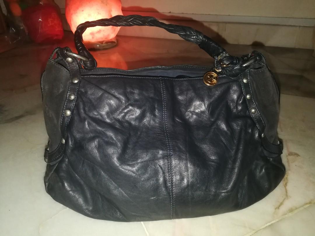 Buy Francesco Biasia Black Leather Designer Purse, Cross Body Top Handle  Kisslock Handbag. Y2K Online in India - Etsy