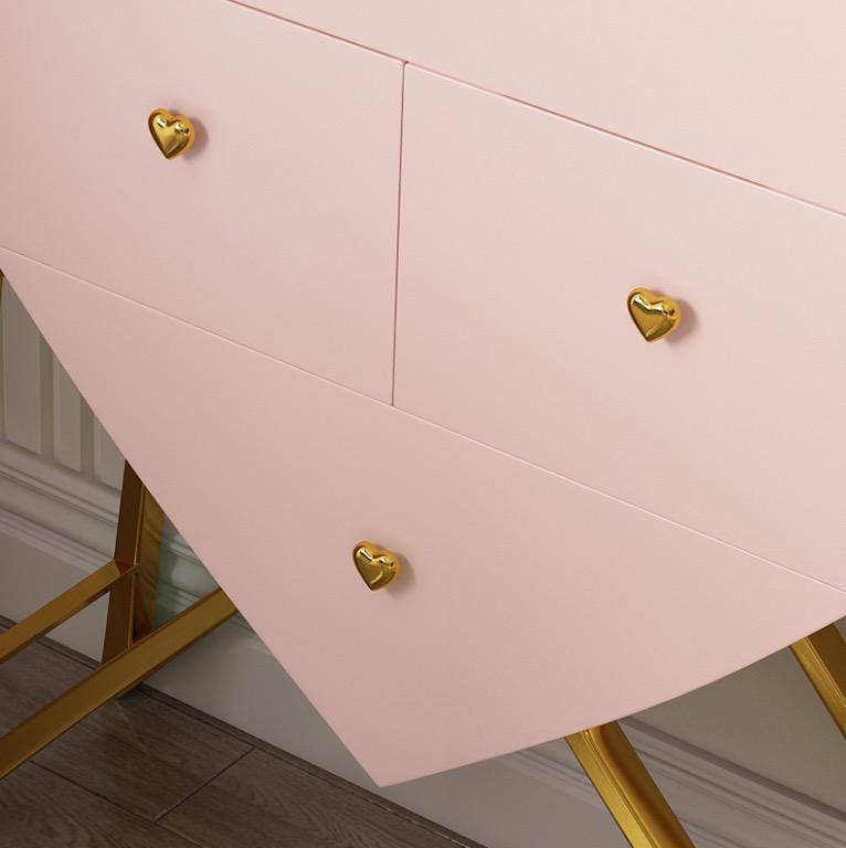 strapless open back dress Princess Dresser Vanity Table with Mirror, Stool and Storage Drawers S main image 0