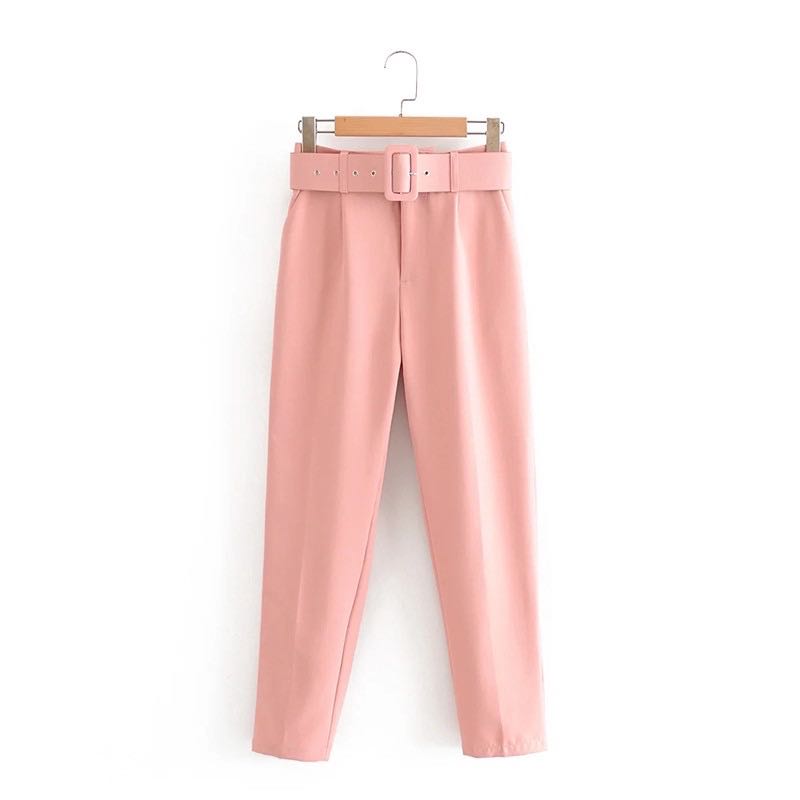 pink high waisted pants