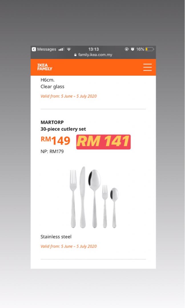 IKEA MARTORP (Cutlery Set), TV & Home Appliances, Kitchen Appliances