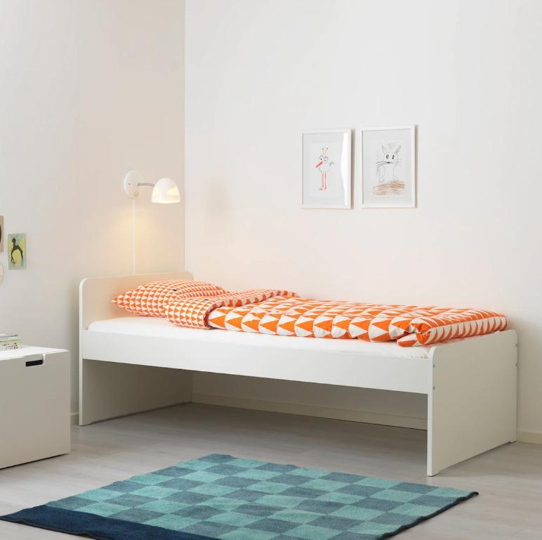 ikea slakt single bed frame exclude mattress home furniture furniture on carousell