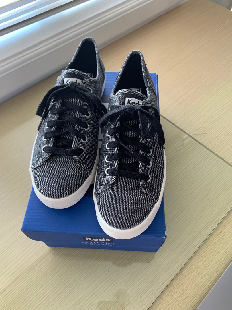 Keds Kickstart Denim Black Womens Women s Fashion Footwear