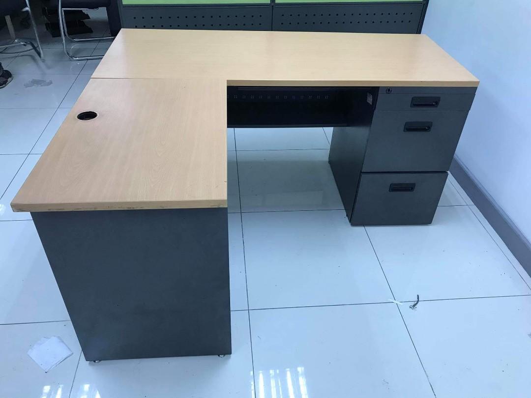 L shape Office Table, Furniture & Home Living, Office Furniture