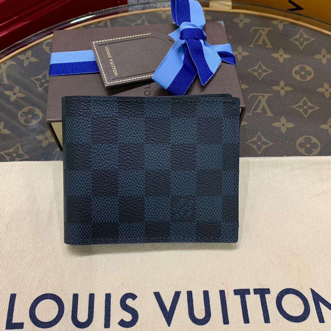 Authentic Louis Vuitton Damier Graphite Portefeuille Marco N62664 Wallet  3101F