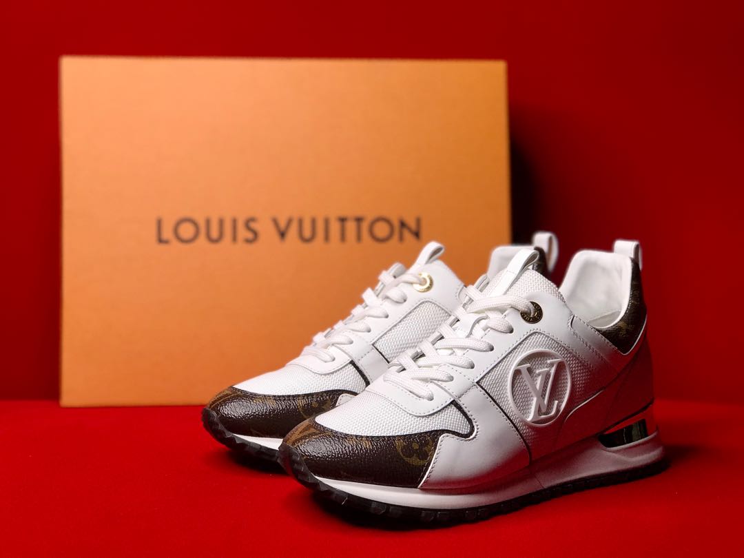 Louis Vuitton Run Away Sneaker Monogram Embossed Leather Black Mens   1A9ZKQ  US