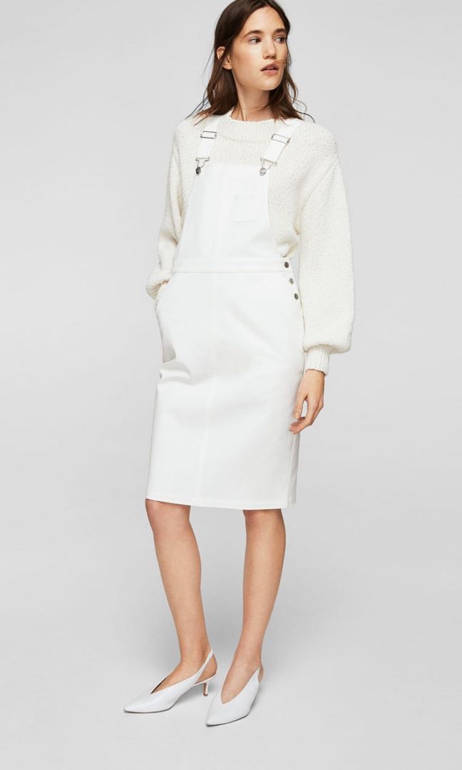 white denim jumper dress