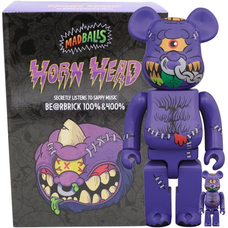 Medicom Toy Be@rbrick Bearbrick MADBALLS Horn Head 100% & 400% Set