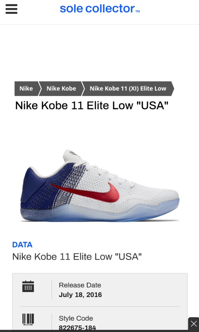 nike kobe 11 elite low usa