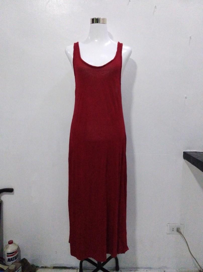 Pambahay Red Maxi Dress Bestida Everyday Dress Medium - Large, Women's ...