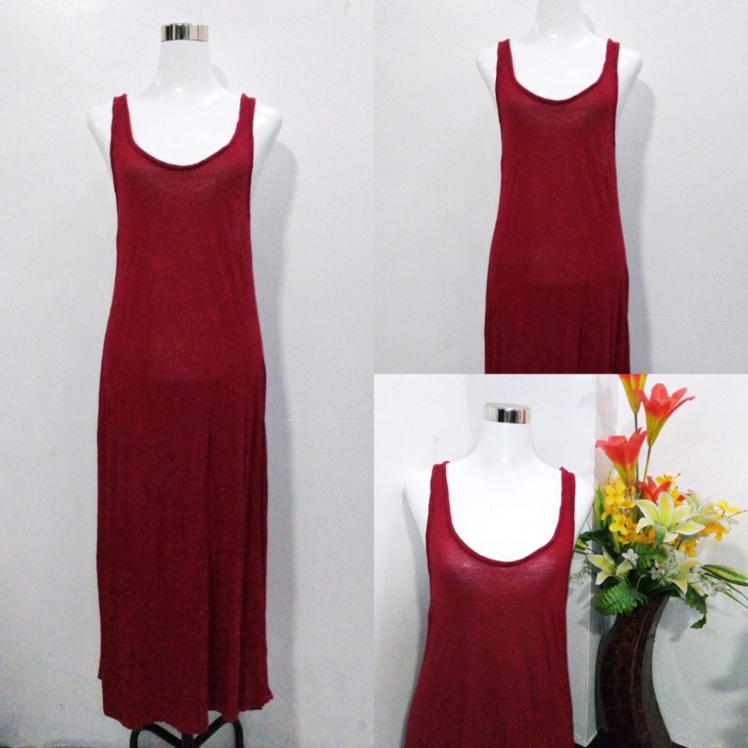 Pambahay Red Maxi Dress Bestida Everyday Dress Medium - Large, Women's ...