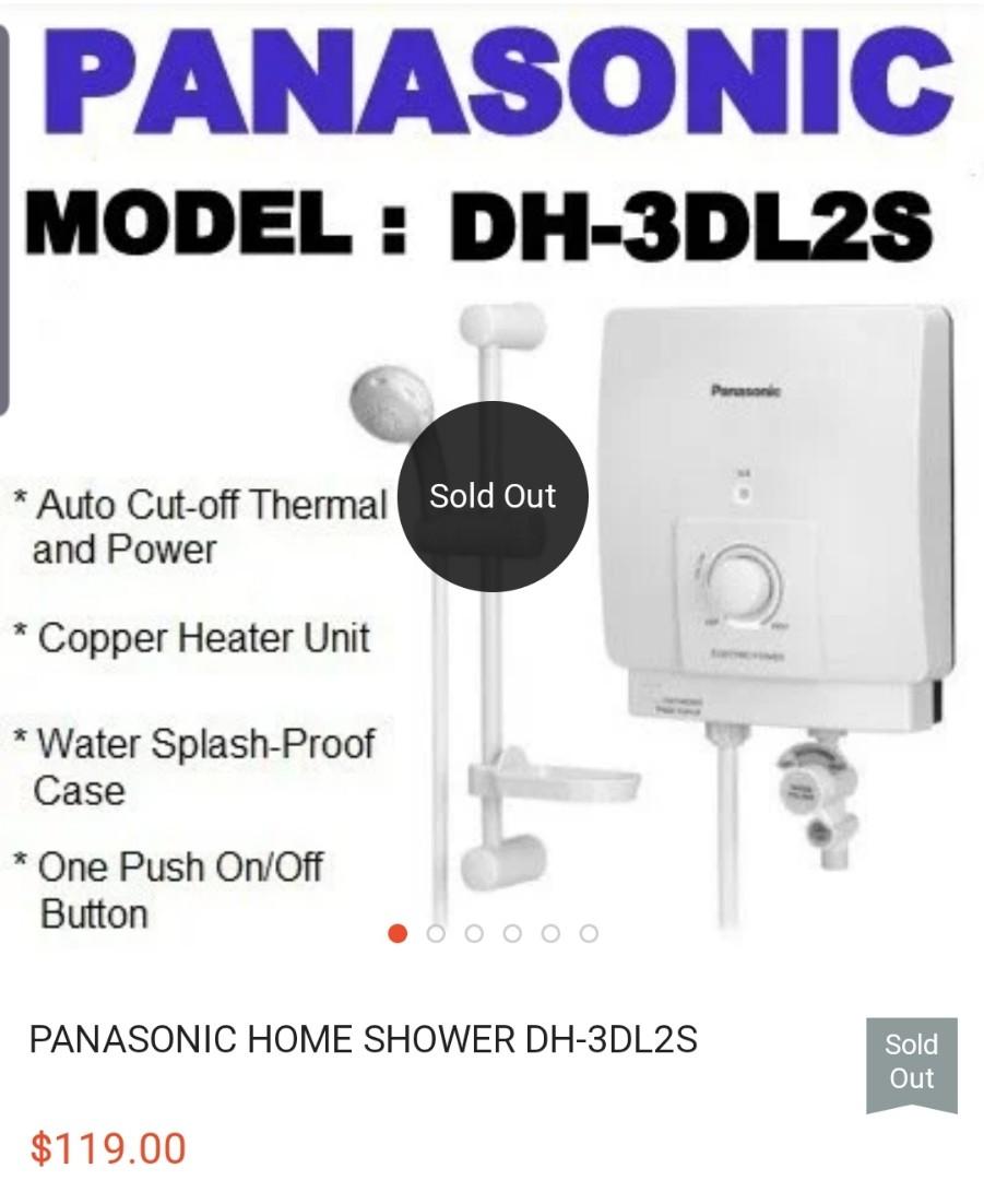 Panasonic Electric Home Shower DH - 3DL2S, TV u0026 Home Appliances, Water  Heater u0026 Instant Showers on Carousell