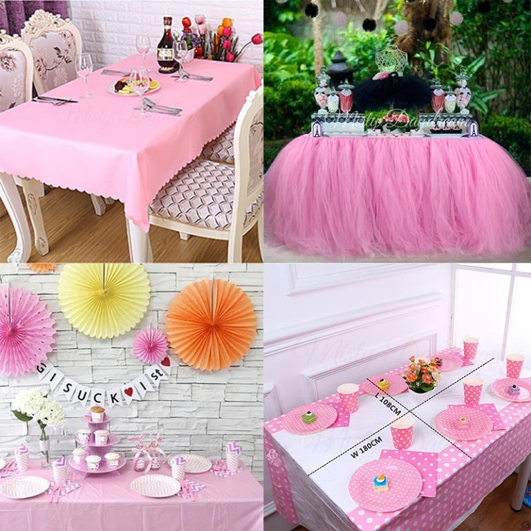 Pink tulle sales table skirt australia