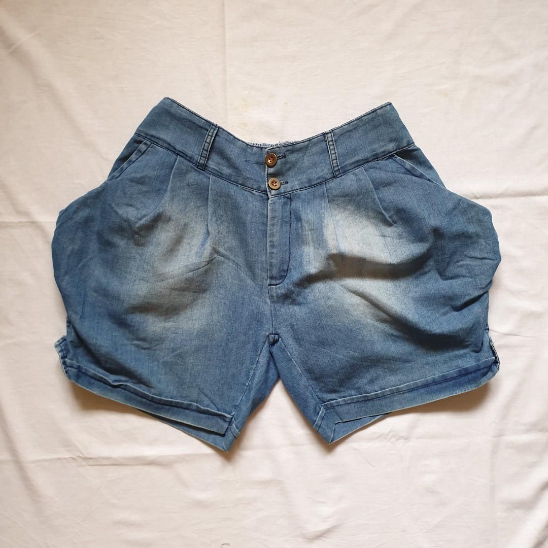 puffy jean shorts