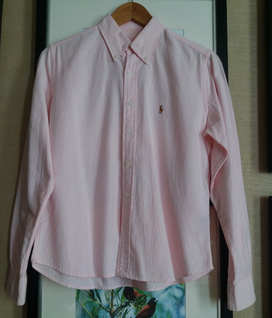 ladies pink ralph lauren shirt