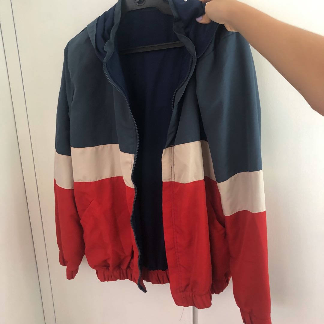 Red white blue windbreaker jacket 