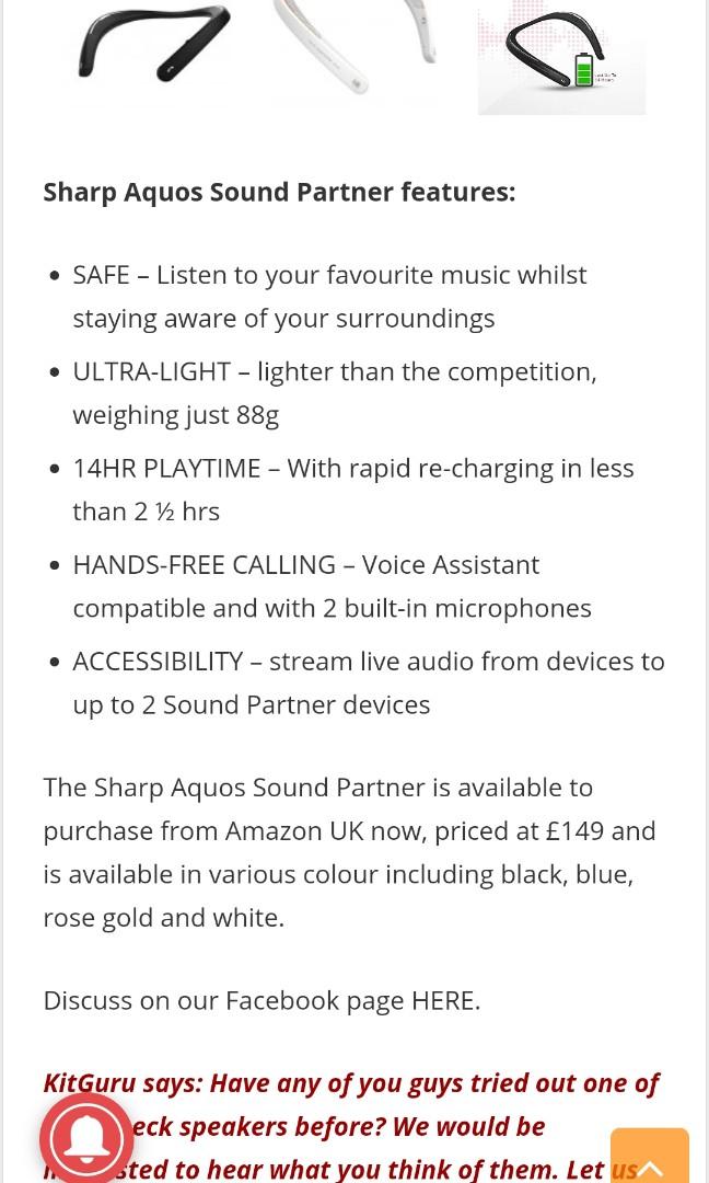 Sharp sound partner (Category: Entertainment Systems & Smart Home Devices) located in Singapore. Submitted by hillsta (Listing ID 1015084639, Image 2). Description: A brand new set bought but not use.