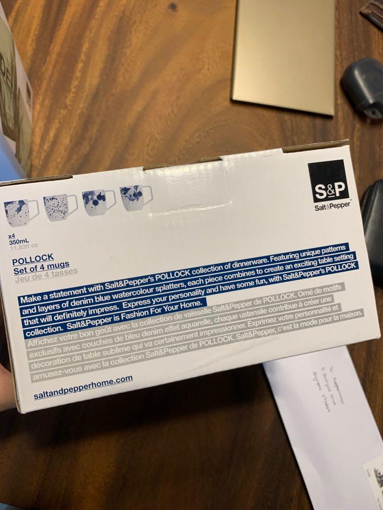 S&P mugs paint splatter box of 4, Furniture & Home Living, Kitchenware