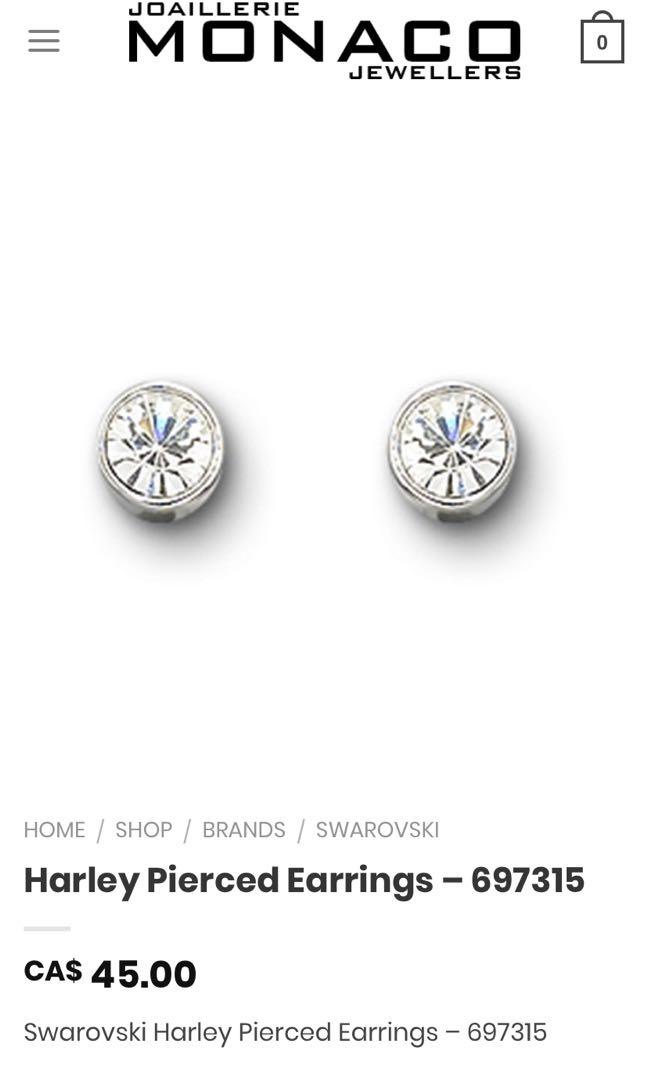 Swarovski harley pierced earrings hot sale