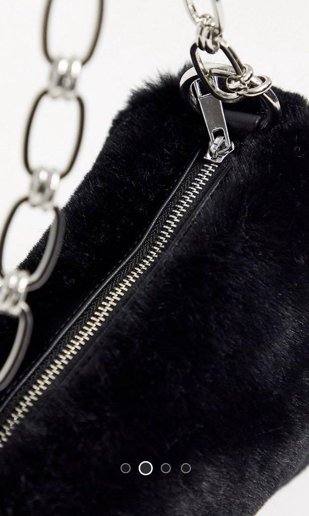 Faux fur store shoulder bag topshop