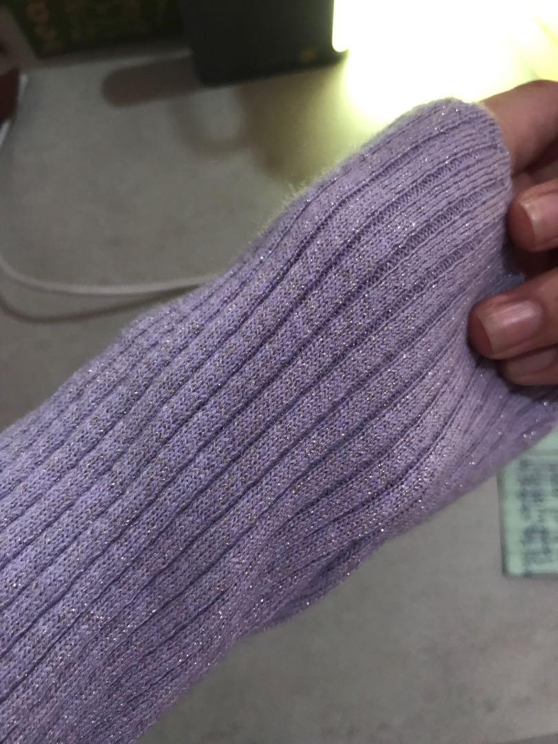 Uniqlo Sparkly Purple Turtleneck (Category: Blouses) located in Malabon City. Submitted by swiftiesource (Listing ID 1015147554, Image 3). Description: Selling this sparkly purple turtleneck from Uniqlo! Brand new with tag, perfect for a gift! Reason for sale: not my style :( color true to pic 3&4!.