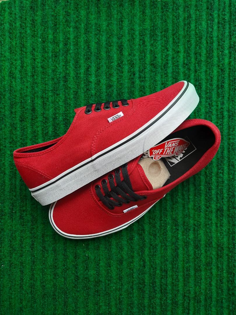 red vans with black laces
