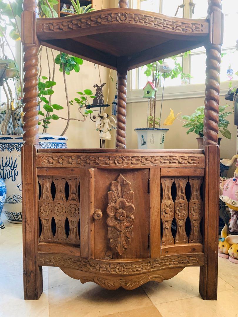 Wooden Corner Cabinet Home Furniture Furniture Fixtures Shelves Drawers On Carousell