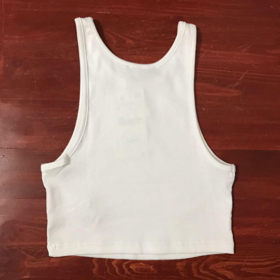 White Halter Top, Women's Fashion, Tops, Sleeveless on Carousell