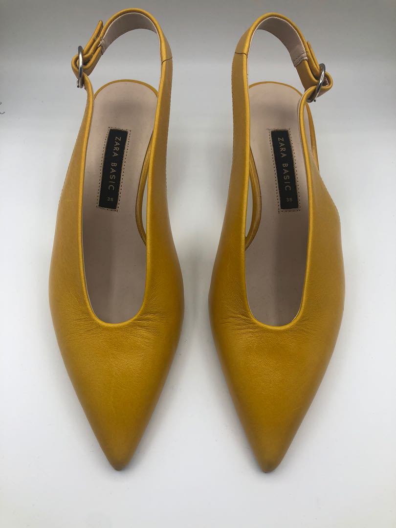 mustard yellow slingbacks