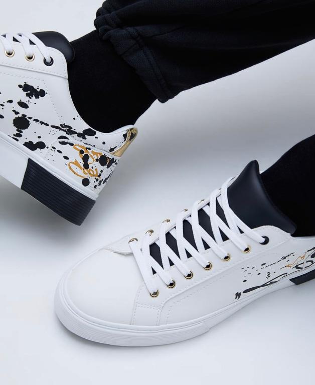 ZARA PAINTSPLATTEREFFECT SNEAKERS, Men's Fashion, Footwear, Sneakers