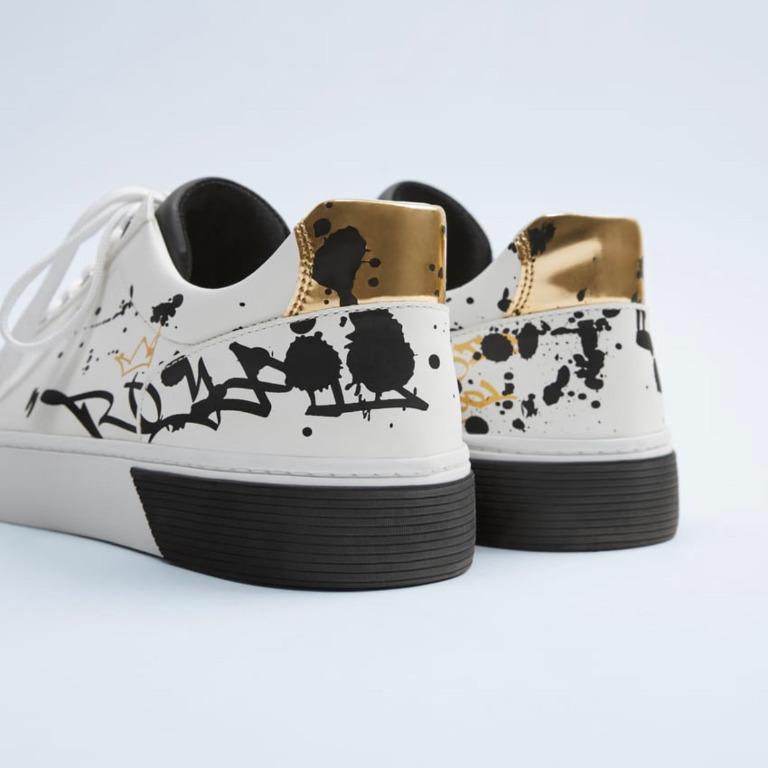 ZARA PAINTSPLATTEREFFECT SNEAKERS, Men's Fashion, Footwear, Sneakers
