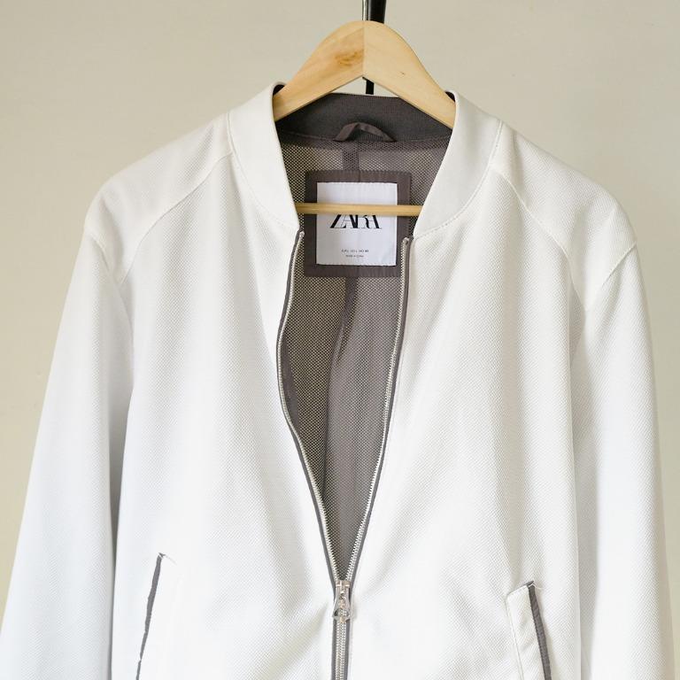 Zara white bomber jacket sales
