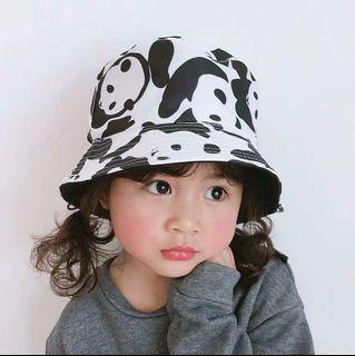 ☘️現貨☘️ 👧🏻👦 2-6歲(50-52cm) 小童 兒童 熊貓Panda 兒童帽 防疫帽 雙面設計 2色 配面罩🎩 👓 CP8-BLPL5052