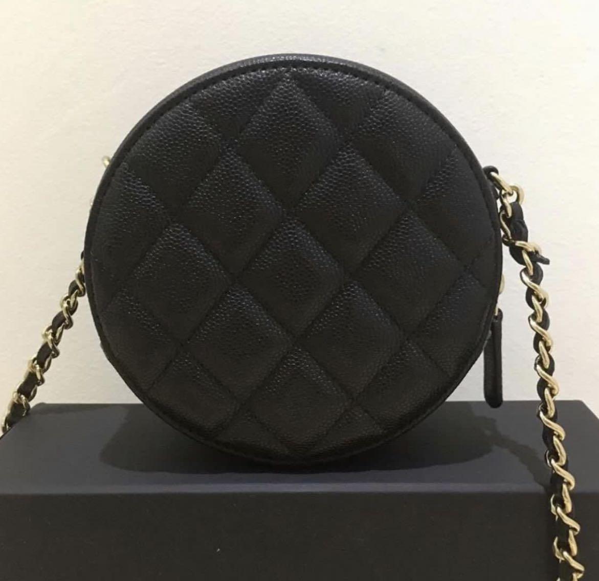 🆕 AUTHENTIC CHANEL ROUND SLING BAG CAVIAR BLACK GHW, Women's Fashion, Bags  & Wallets, Purses & Pouches on Carousell