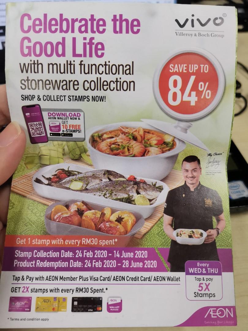 Aeon Vivo Stoneware Stamp Full Tickets Vouchers Gift Cards Vouchers On Carousell