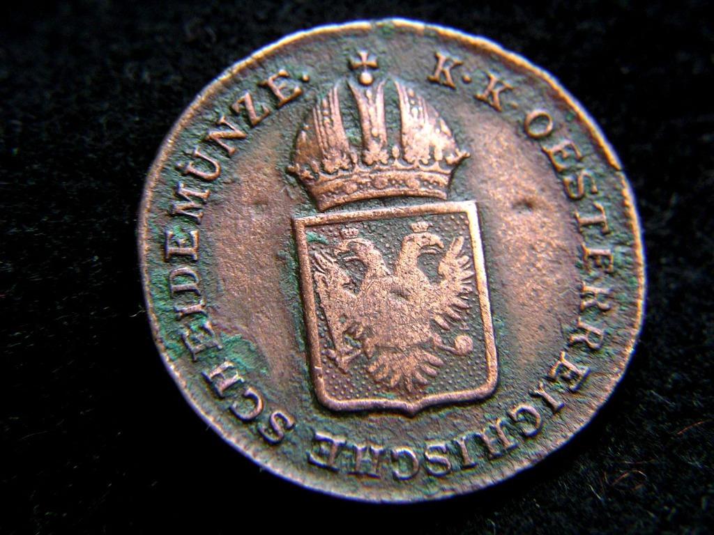 AUSTRIAN EMPIRE - 1816年奧地利帝國皇家雙頭鷹國徽壹蓋莎(Copper Kreuzer)銅幣(奧皇法蘭士一世時期), 興趣及遊戲,  收藏品及紀念品, 古董收藏-
