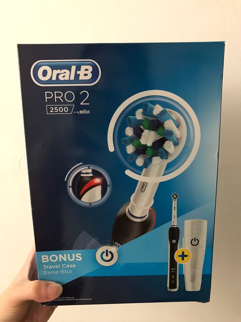 Authentic Oral B Pro 2 2500 Electric Toothbrush (Black Color), Health &  Nutrition, Health Supplements, Health Food, Drinks & Tonics On Carousell