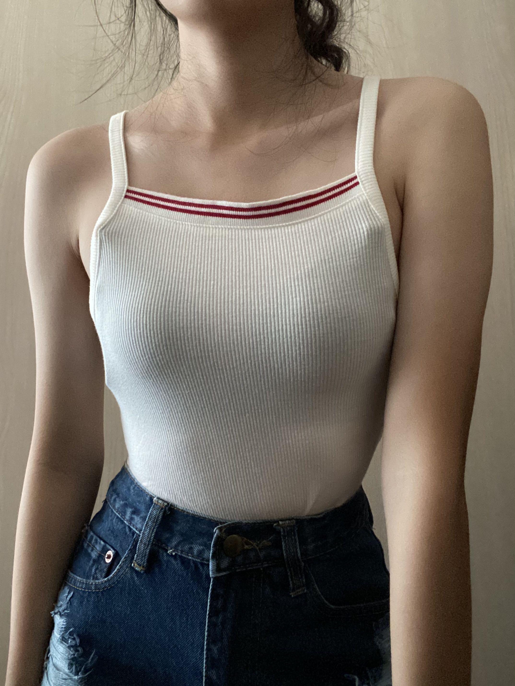 Red and white halter top Outlet