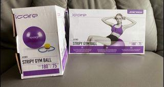 Brand new stripy gym ball
